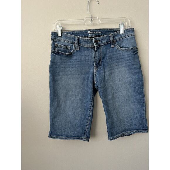 GAP Shorts Womens Size 2/26  Denim Blue Bermuda Mid Rise Stretch Casual - Picture 6 of 10